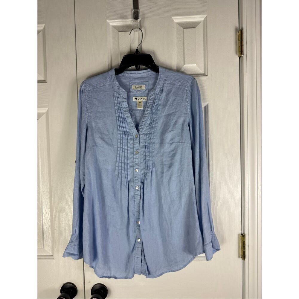 Malvin Womens Linen Blouse Size M 8